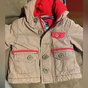 0-3 month old navy - fleece lined coat